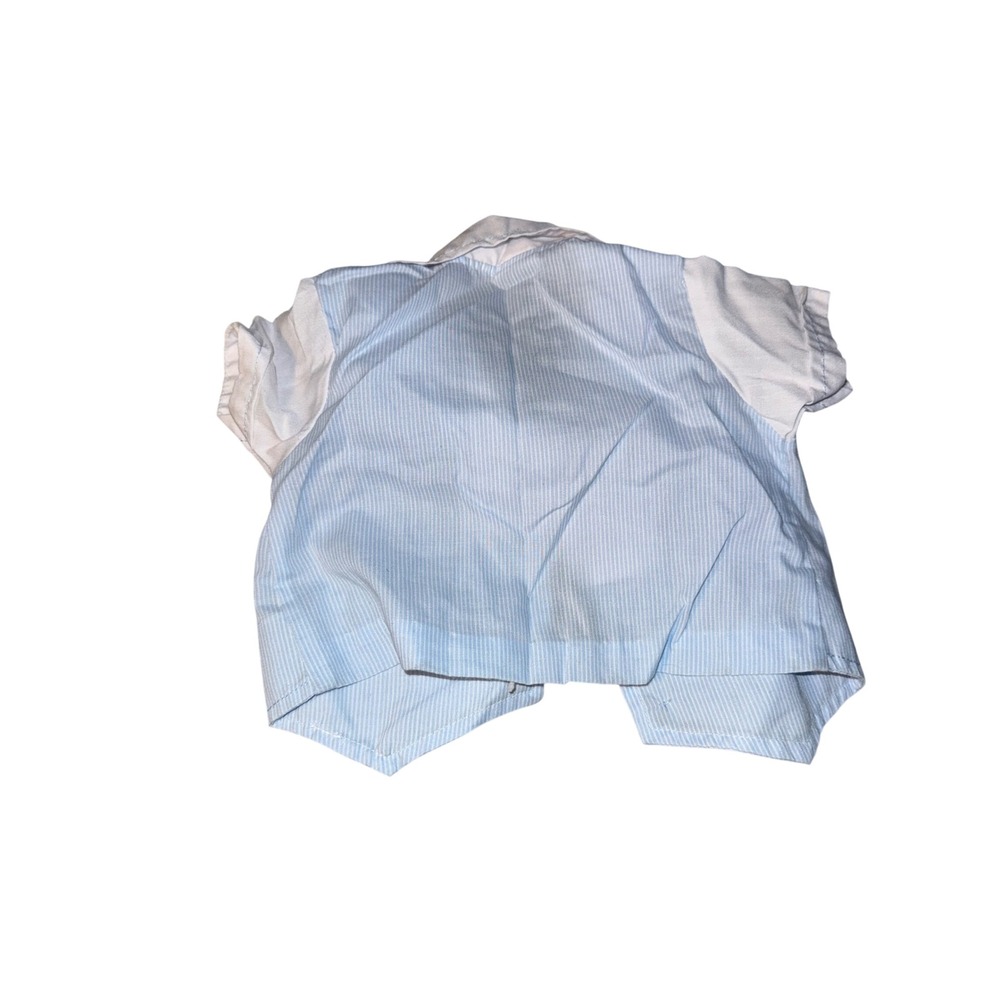 Vintage‎ Baby Boy 2 Pc Outfit Little Angel Sweater Puppy Vest Shirt Blue White - Picture 8 of 9
